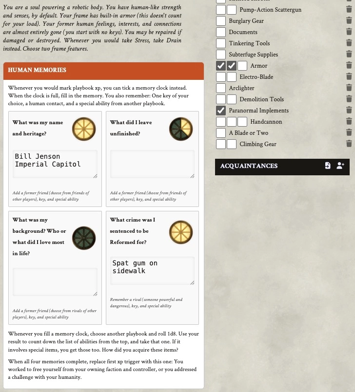 Crew hull and special abilities