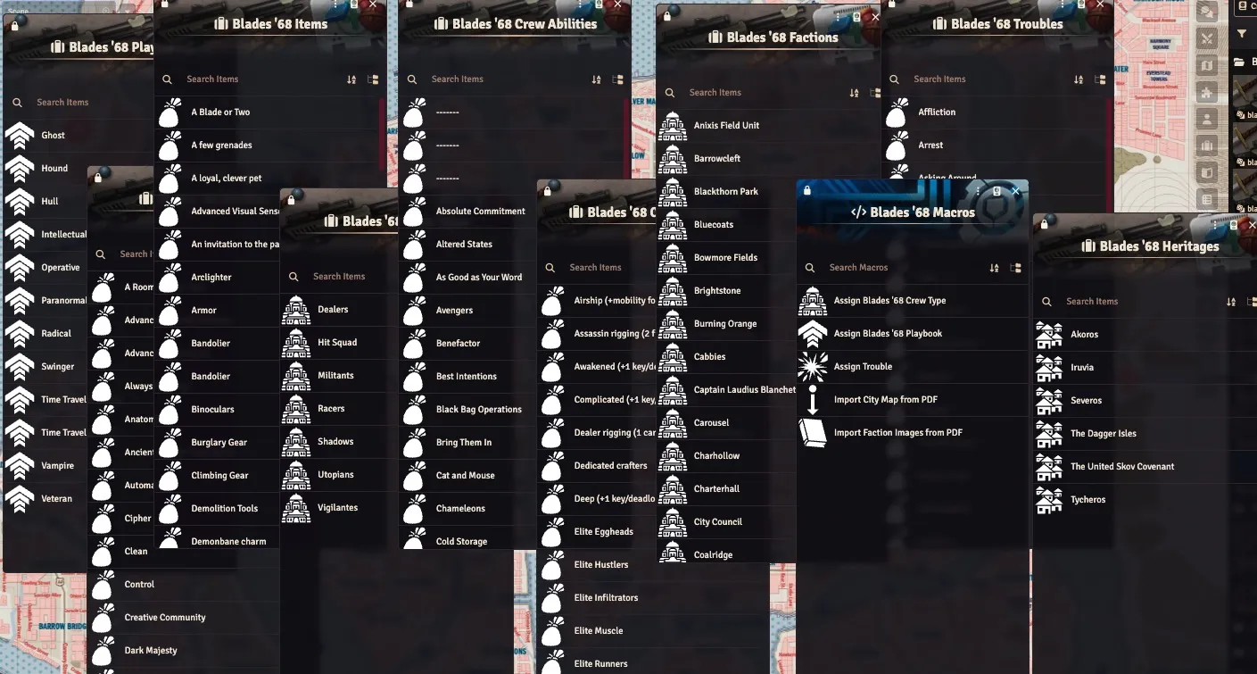 Item and ability compendium