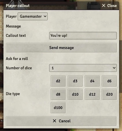 GM custom callout in CoC7 Hero Builder